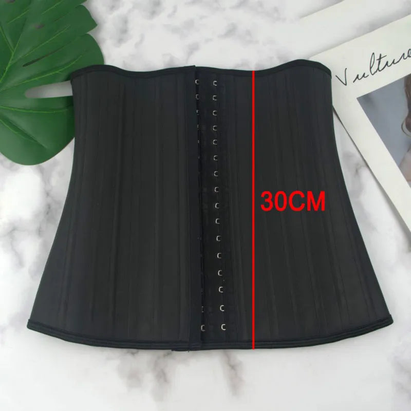 Corset Waist Latex Waist Trainer Corset Belly Slim Belt Body Shaper Modeling Strap 25 Steel Boned Waist Cincher Colombianas