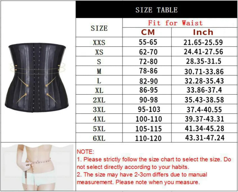 Corset Waist Latex Waist Trainer Corset Belly Slim Belt Body Shaper Modeling Strap 25 Steel Boned Waist Cincher Colombianas
