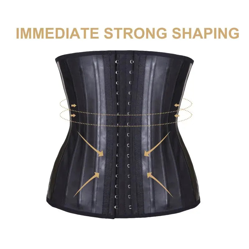 Corset Waist Latex Waist Trainer Corset Belly Slim Belt Body Shaper Modeling Strap 25 Steel Boned Waist Cincher Colombianas