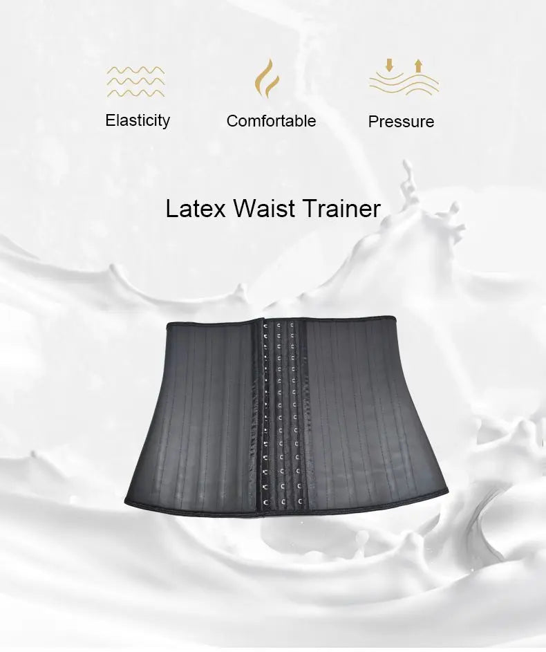 Corset Waist Latex Waist Trainer Corset Belly Slim Belt Body Shaper Modeling Strap 25 Steel Boned Waist Cincher Colombianas