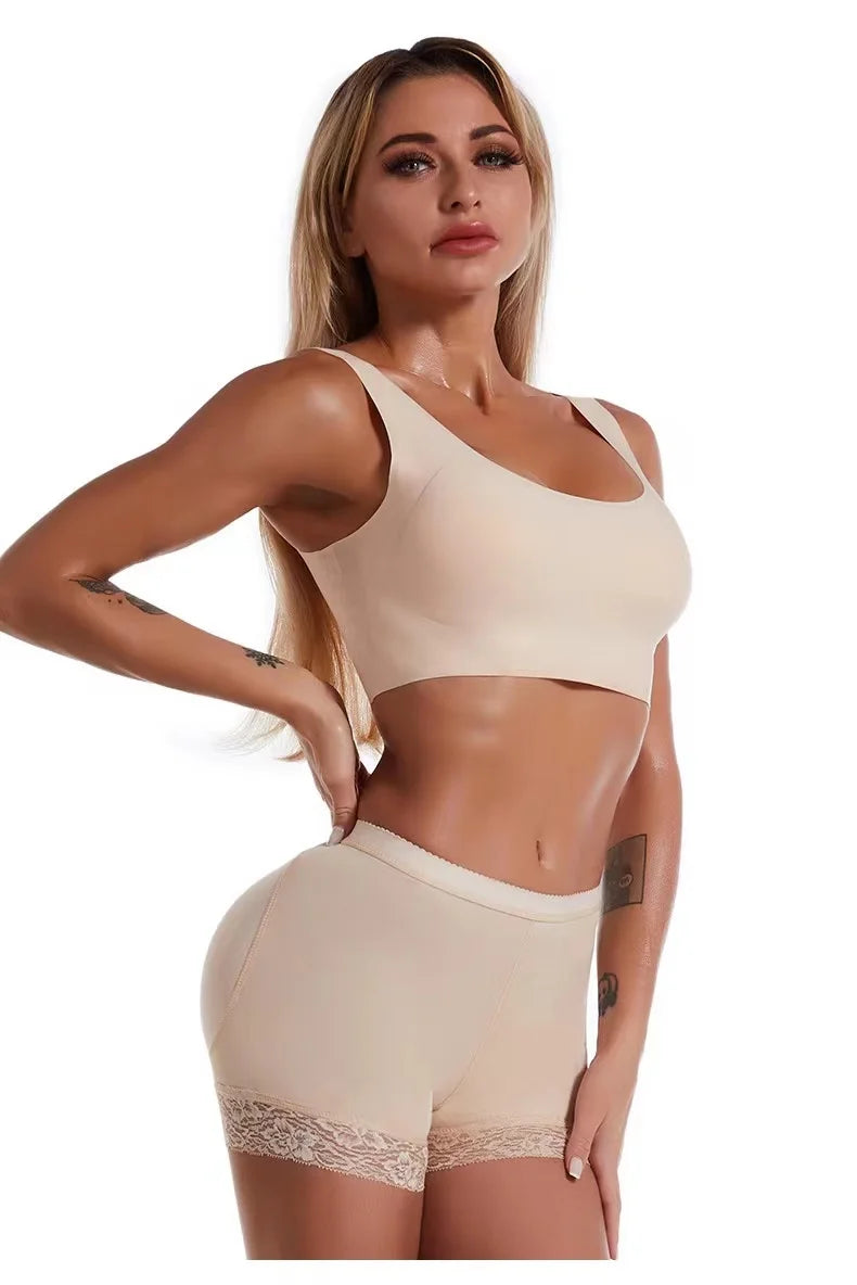 Butt Lifting Pants for Women with Bottoming Butt Lifting Butt Puffing Fake Butt Underwear Body Shaping Flat Corners with Pads