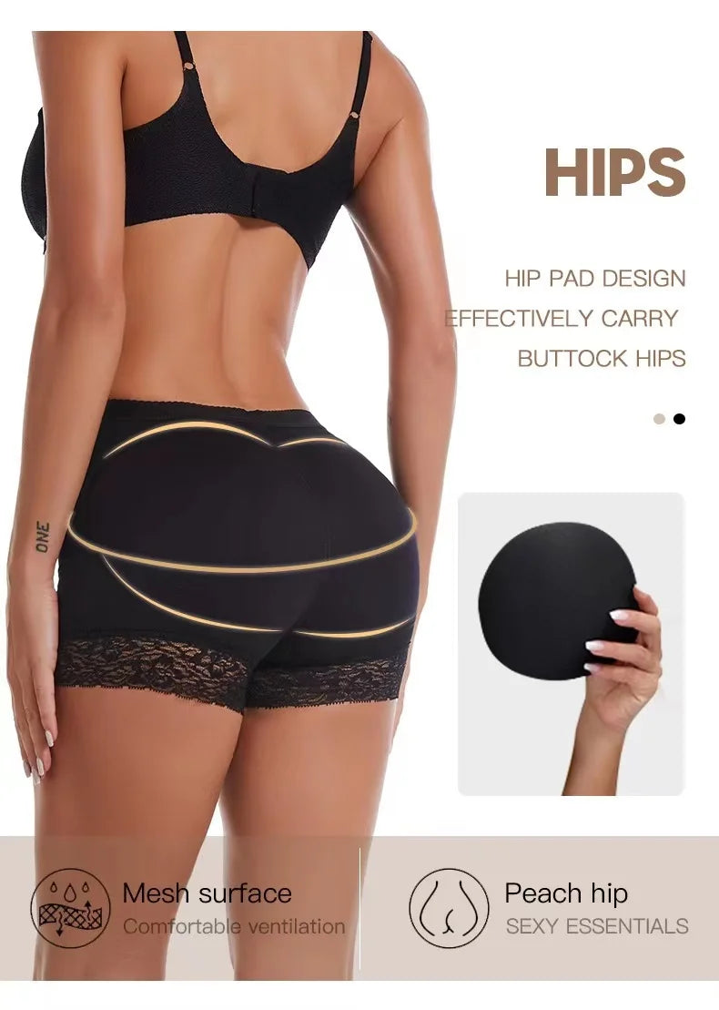 Butt Lifting Pants for Women with Bottoming Butt Lifting Butt Puffing Fake Butt Underwear Body Shaping Flat Corners with Pads