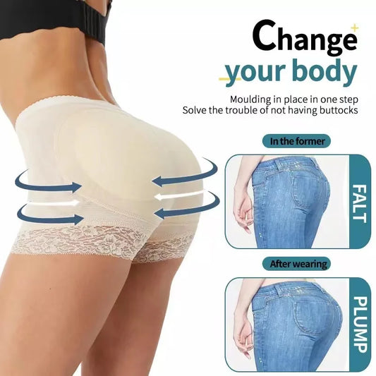 Butt Lifting Pants for Women with Bottoming Butt Lifting Butt Puffing Fake Butt Underwear Body Shaping Flat Corners with Pads