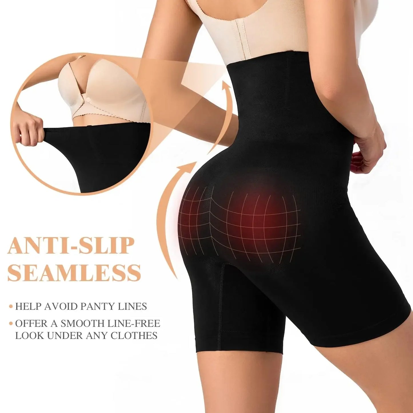 New High Waist Shaping Control Panties Boyshort Tummy Control Butt Lifting Slim Shorts Women's Underwear Shapewear Body Shaper