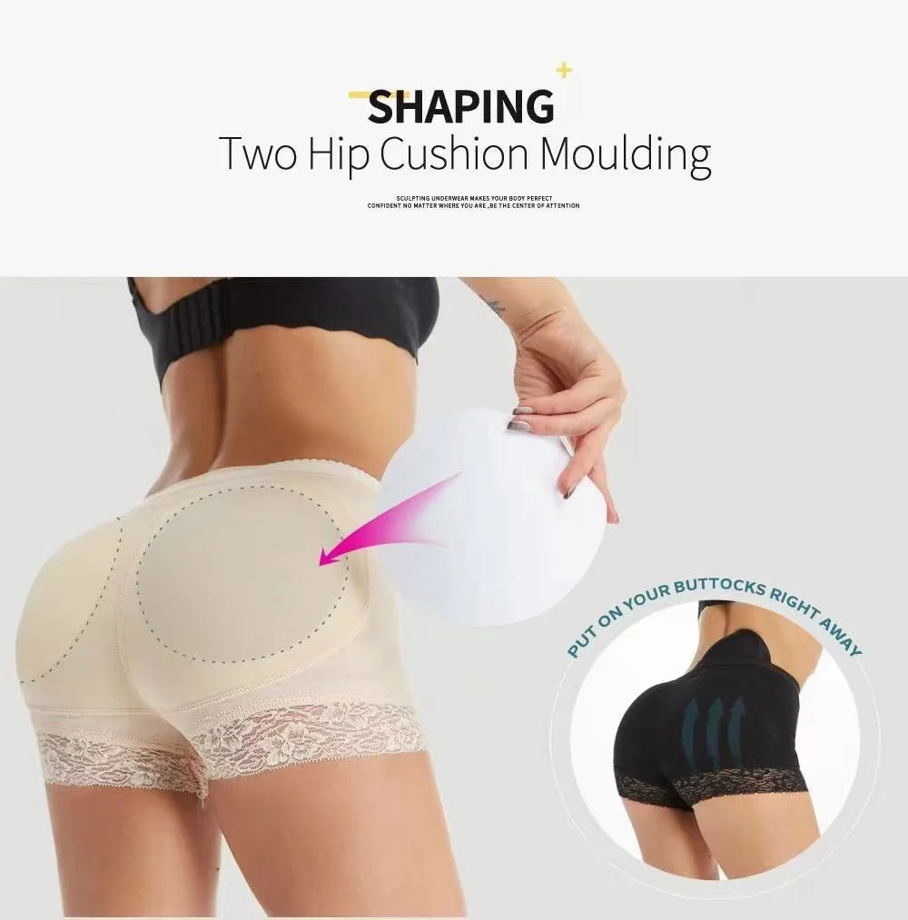 Butt Lifting Pants for Women with Bottoming Butt Lifting Butt Puffing Fake Butt Underwear Body Shaping Flat Corners with Pads